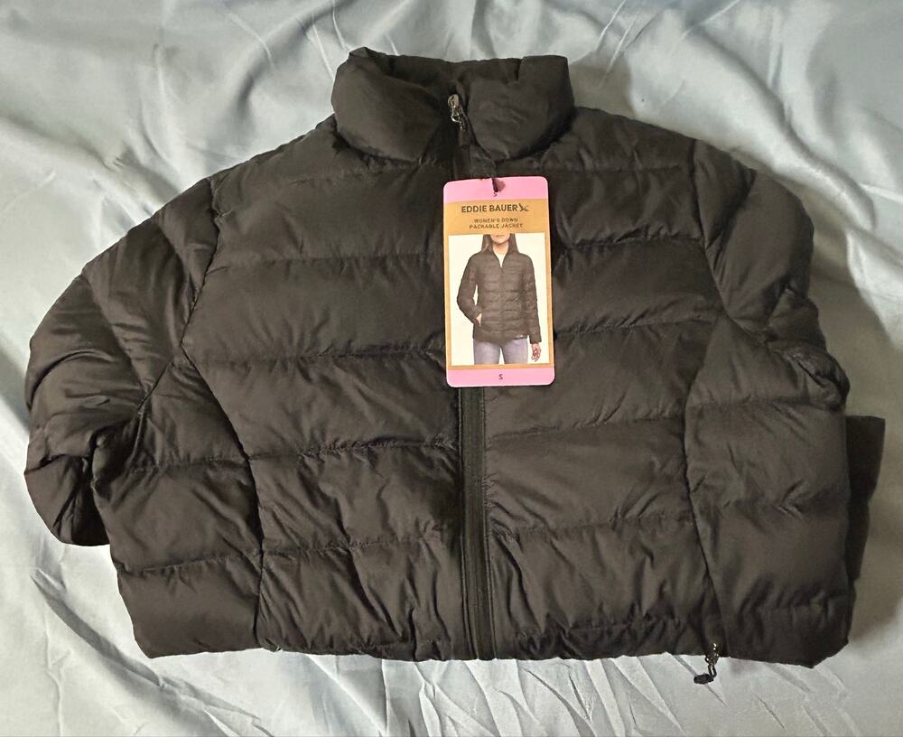 NWT Eddie Bauer Women’s Packable Down Jacket Size S 650 Fill Power StormRepel